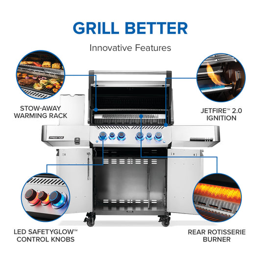 Napoleon Prestige P500VRSIBP Stainless Propane Grill