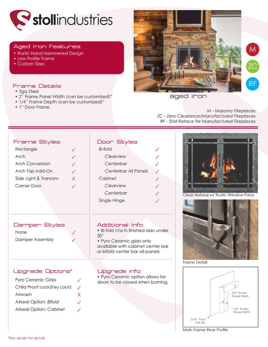 Aged Iron Fireplace Door By Stoll