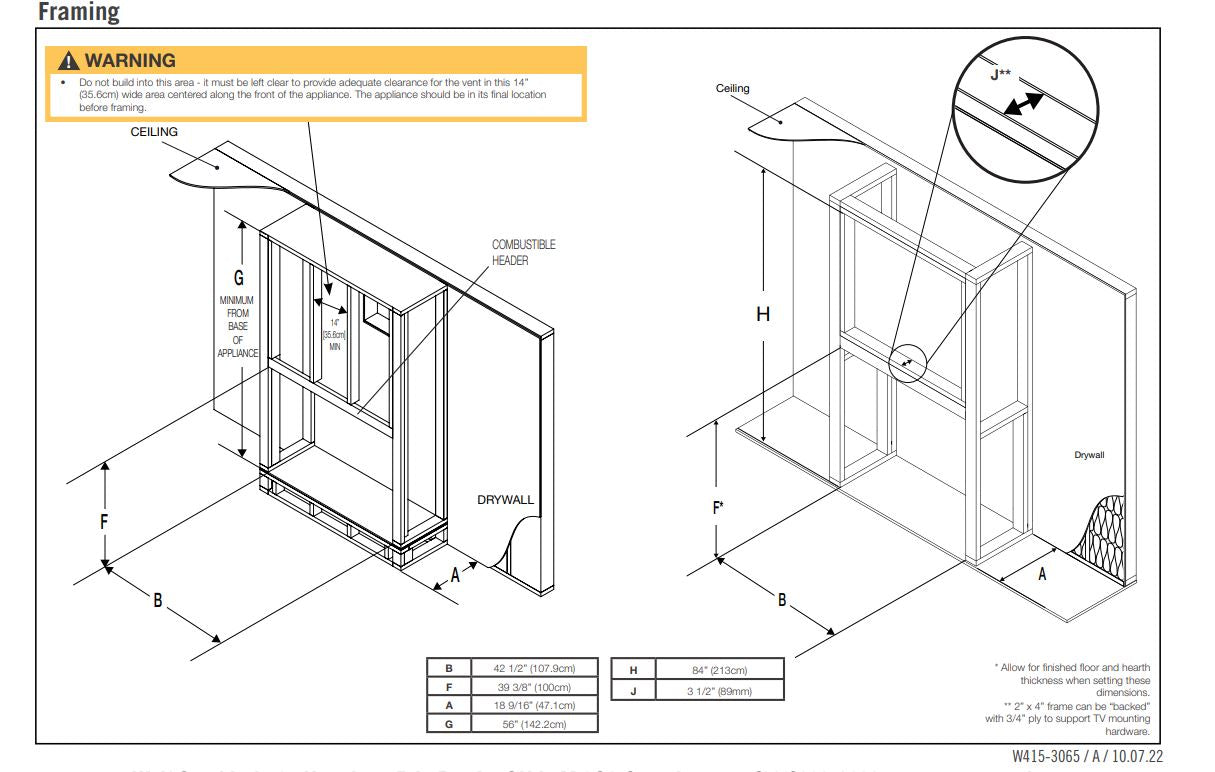 Framing For Ascent Linear 42" Fireplace