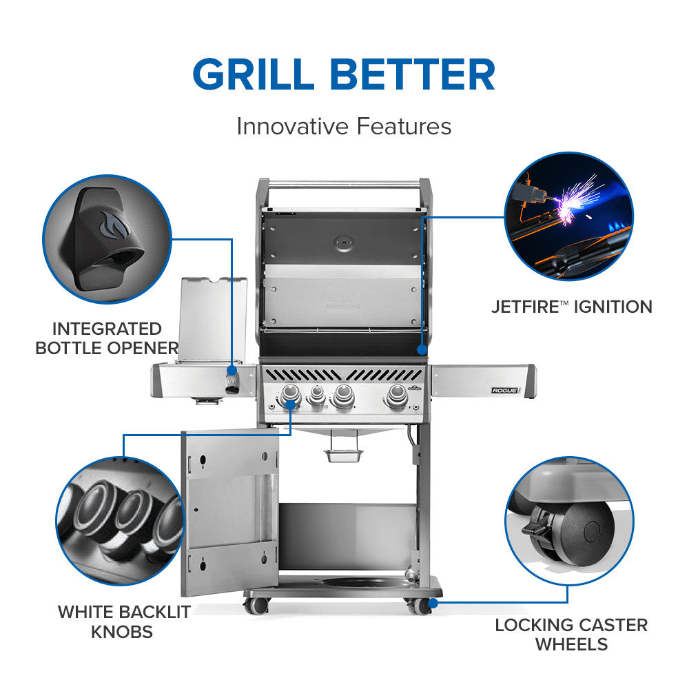 Rogue® PRO 425 SIB With Infrared Side Burner Propane Gas Grill