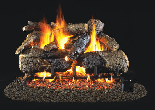 Charred American Oak by Peterson Real Fyre Gas Log Set Vented
