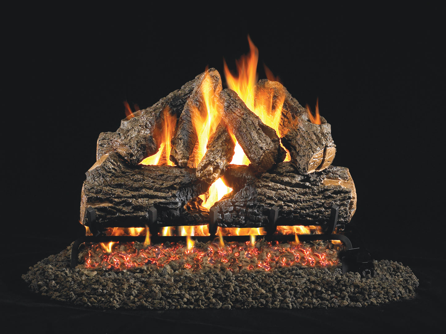 Charred Oak by Peterson Real Fyre Gas Log Set Vented