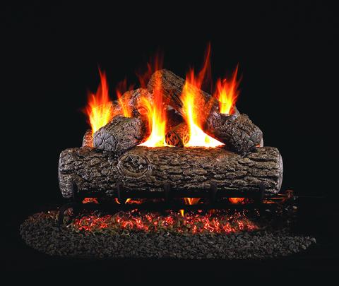 Golden Oak by Peterson Real Fyre Gas Log Set Vented with Variable Height Remote