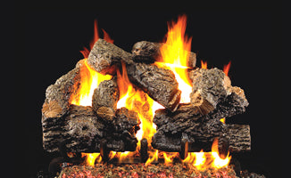 Charred Royal English by Peterson Real Fyre Gas Log Set Vented with Variable Height Remote